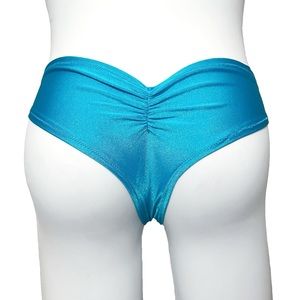 Clearance! Sz S Blue Scrunch Bottoms Booty Rave Gogo Dancer Festival Thong Cheek